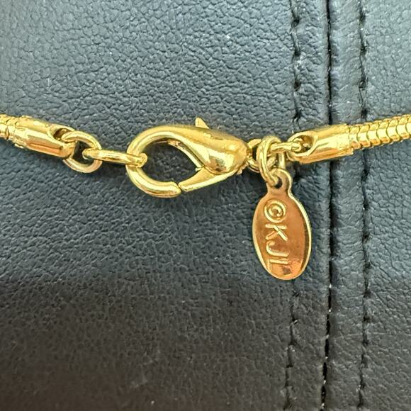 Kenneth Jay Lane KJL Signed Gold Tone Snake Chain Necklace 32” Inch Length - Picture 3 of 5